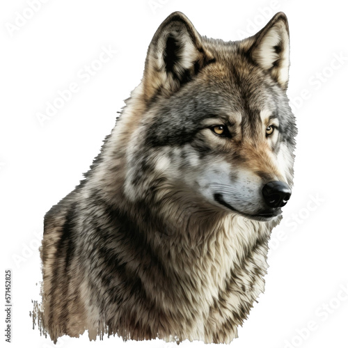 Animal Wolf Design Elements Isolated Transparent Background  Graphic Masterpiece  Clear Alpha Channel for Overlays Web Design  Digital Art  PNG Image Format  generative AI