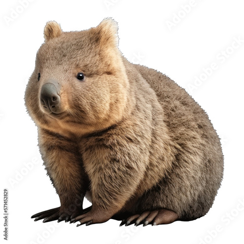 Animal Wombat Design Elements Isolated Transparent Background: Graphic Masterpiece, Clear Alpha Channel for Overlays Web Design, Digital Art, PNG Image Format (generative AI
