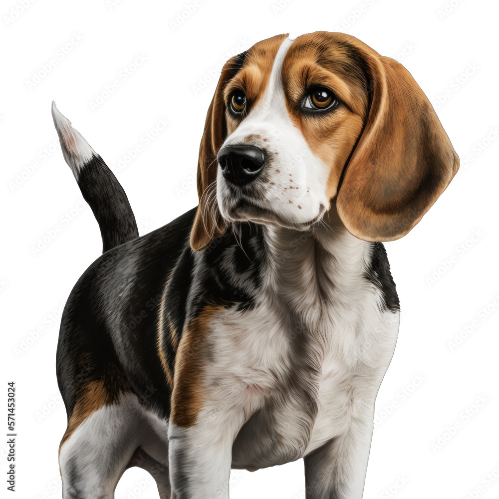 Animal Beagle dog Design Elements Isolated Transparent Background: Graphic Masterpiece, Clear Alpha Channel for Overlays Web Design, Digital Art, PNG Image Format (generative AI