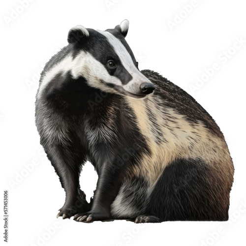 Animal Badger Design Elements Isolated Transparent Background: Graphic Masterpiece, Clear Alpha Channel for Overlays Web Design, Digital Art, PNG Image Format (generative AI