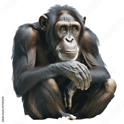 Fotografia Animal Chimpanzee Design Elements Isolated Transparent Background: Graphic Maste