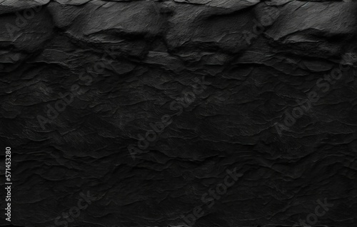 black stone concrete texture background anthracite panorama banner long. Generative AI