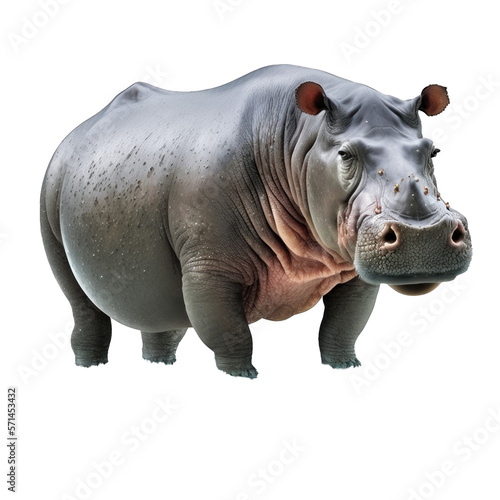 Animal Hippopotamus Design Elements Isolated Transparent Background  Graphic Masterpiece  Clear Alpha Channel for Overlays Web Design  Digital Art  PNG Image Format  generative AI