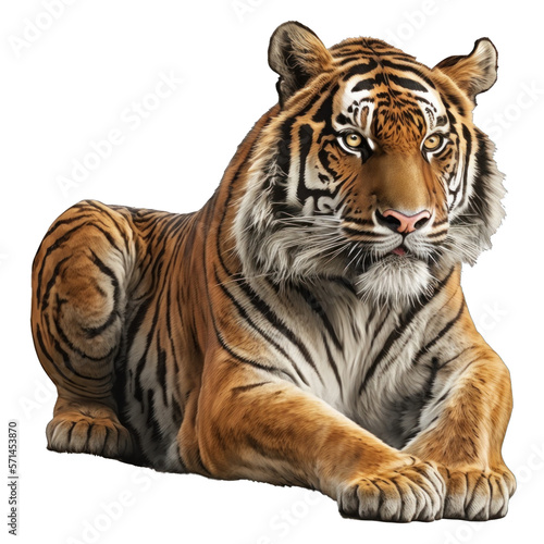 Animal Tiger Design Elements Isolated Transparent Background  Graphic Masterpiece  Clear Alpha Channel for Overlays Web Design  Digital Art  PNG Image Format  generative AI