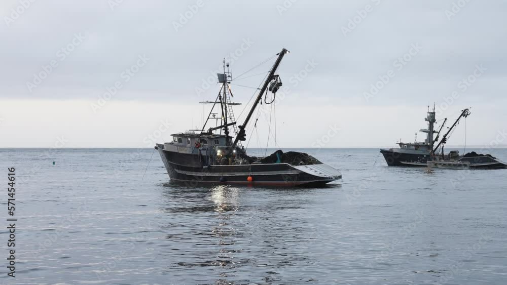 Fishing Boat in Monterey Bay California just off the coast - wide Fishing Boat in Monterey Bay California just off the coast - wide
