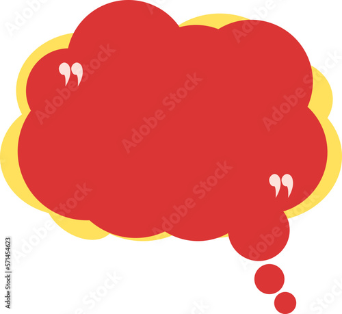 Speech bubble with quotation mark for message, conversation, chat, promotion, information
