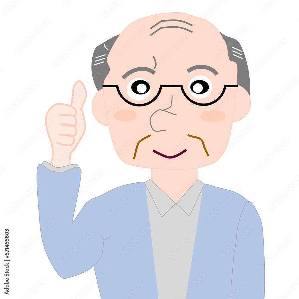 People material - image of an older man with likes 人物素材ーいいねしてる高年齢男性風イメージ People material - image of an older man with likes 人物素材ーいいねしてる高年齢男性風イメージ