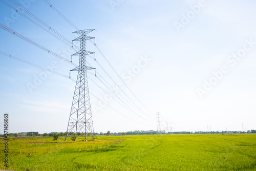 high voltage pole supply electricity to areas outside the city