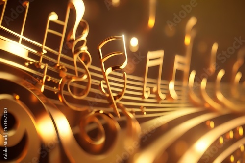 abstract gold music background (AI Generated)