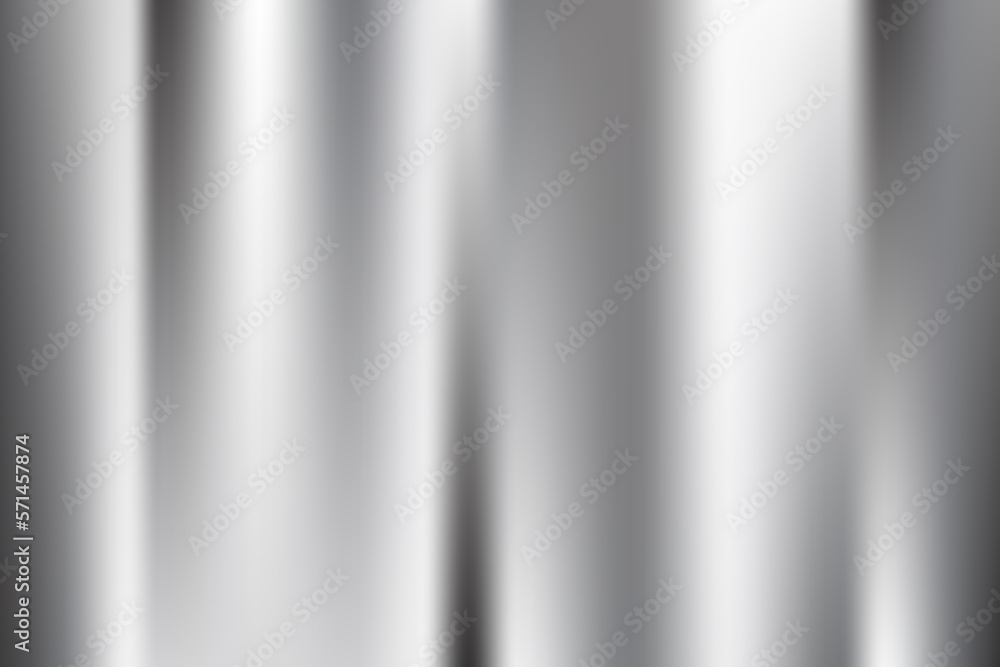 Silver foil background. Metal gradient vector shiny pattern. Chrome