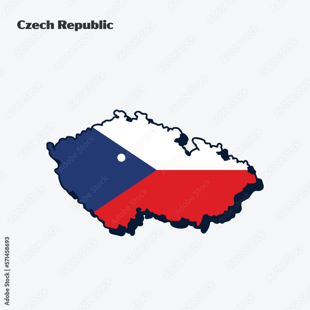Czech Republic Country Nation Flag Map infographic Czech Republic Country Nation Flag Map infographic