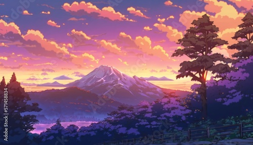 Anime Landscapes  A Vibrant Journey Through Imagined Realms  ai generative