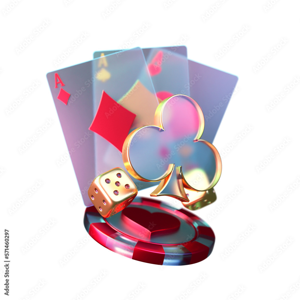 Fototapeta premium Modern Style Poker Card with Chip Element