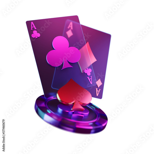 Modern Style Poker Card with Chip Element
