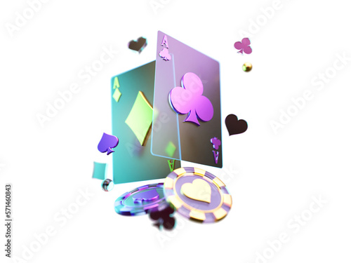 Modern Style Poker Card with Chip Element