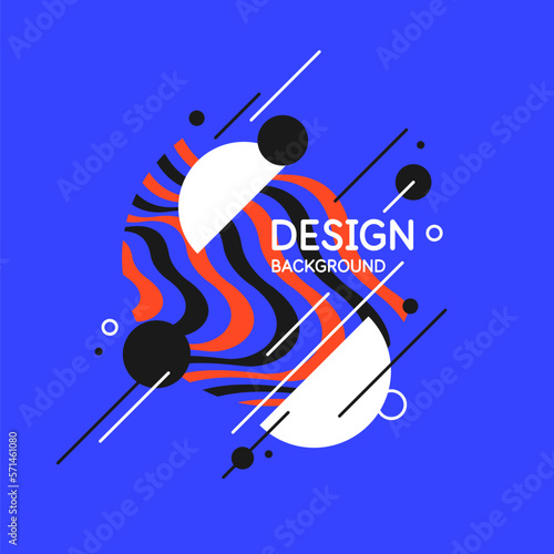 Abstract background in a modern trendy style. Poster with simple flat organic shapes, geometric shapes and lines.