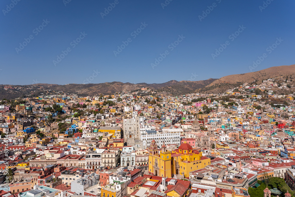 Beautiful view of famous Our Lady of Guanajuato Basilica.