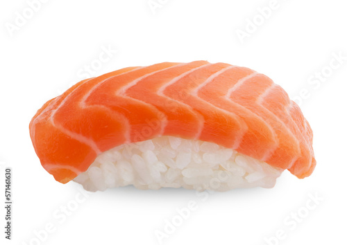 Foto Salmon sushi nigiri isolated. PNG transparency