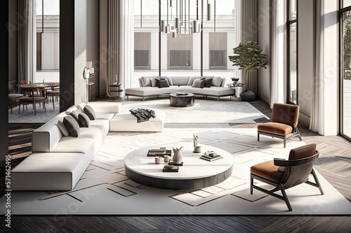 Luxury modern apartment living rooms. Photo generative AI