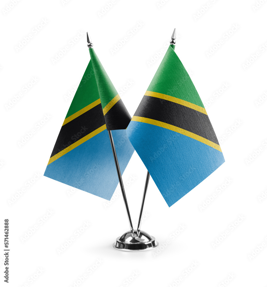 Small national flags of the Tanzania on a white background Small national flags of the Tanzania on a white background