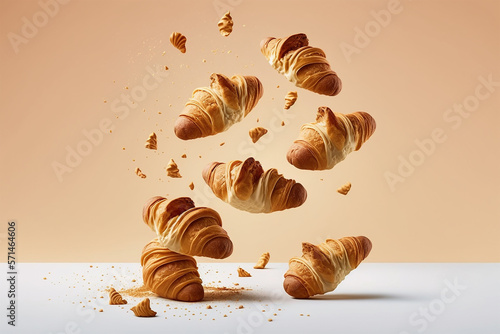 The Magic of Pasty - Freshly baked croissants, Generative AI photo