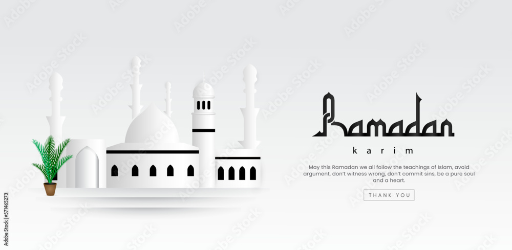 Ramadan kareem vector template festival banner