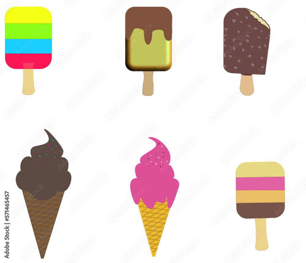Set of ice creams, vector illustration Set of ice creams, vector illustration