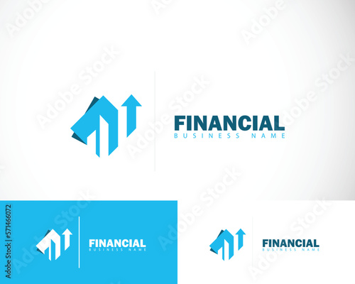 financial logo creative business up arrow city finance design creative invest