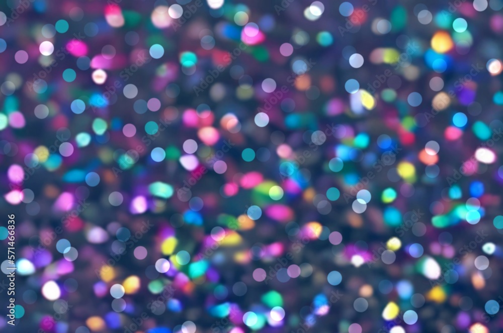 Colorful confetti glitter blur textured background for festive decor.