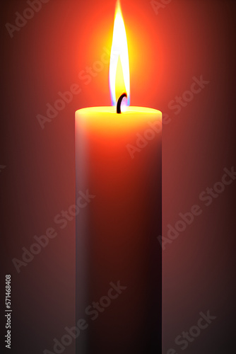 Burning candle in the dark, Generative AI Digital Illustration