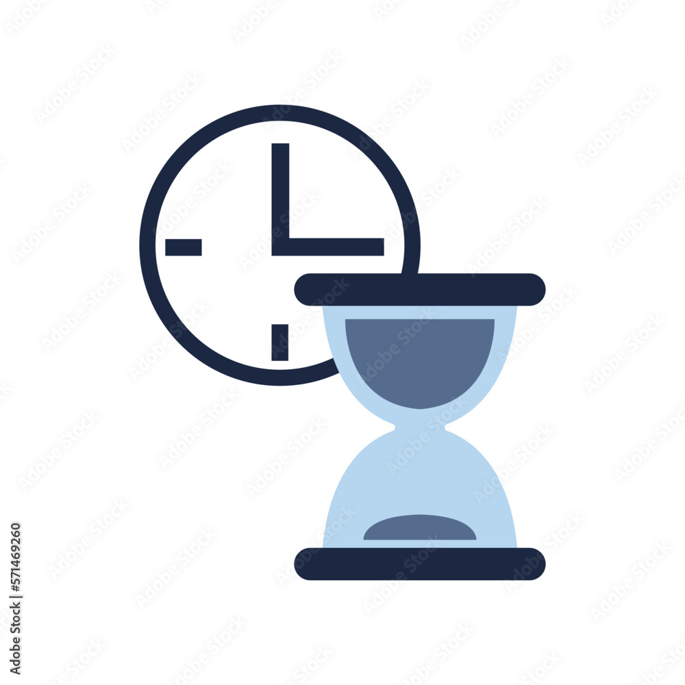 blue and white isolate hourglass flat icon blue and white isolate hourglass flat icon