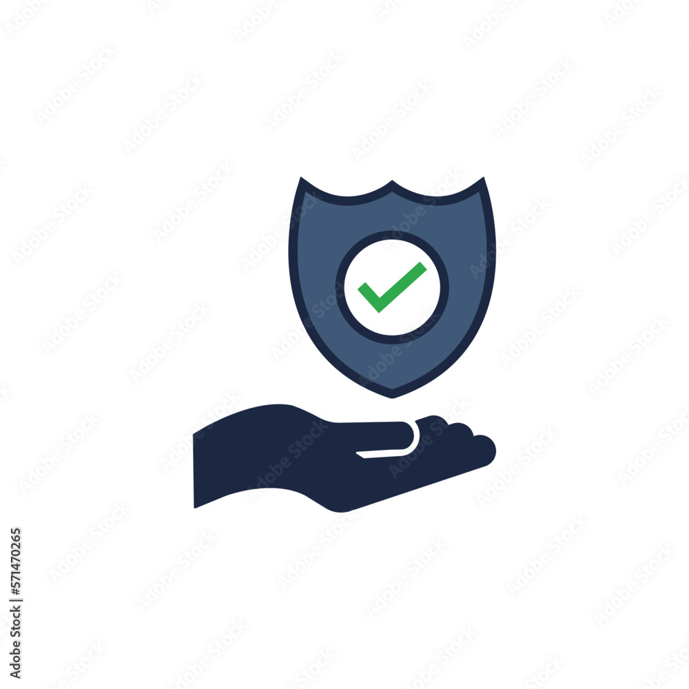 blue and white isolate hand holding safety icon vector blue and white isolate hand holding safety icon vector