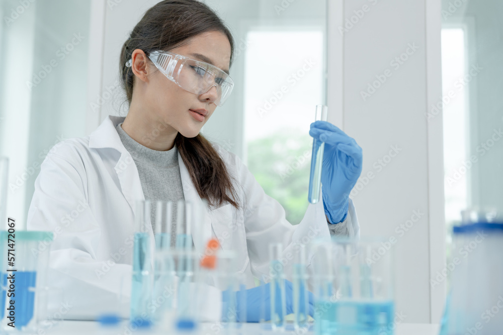 Scientist analyze biochemical sample in advanced scientific laboratory. Medical professional check chemical mix microbiological developmental of viral. Biotechnology research in science lab. cosmetic Scientist analyze biochemical sample in advanced scientific laboratory. Medical professional check chemical mix microbiological developmental of viral. Biotechnology research in science lab. cosmetic