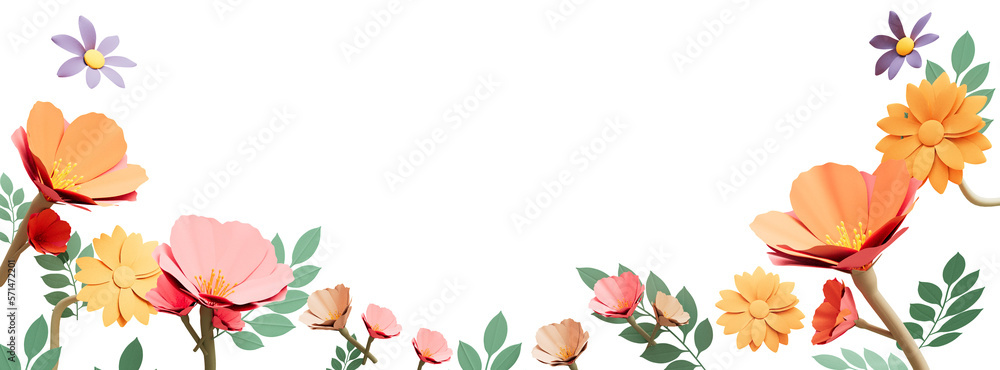 Spring floral banner cutout Spring floral banner cutout
