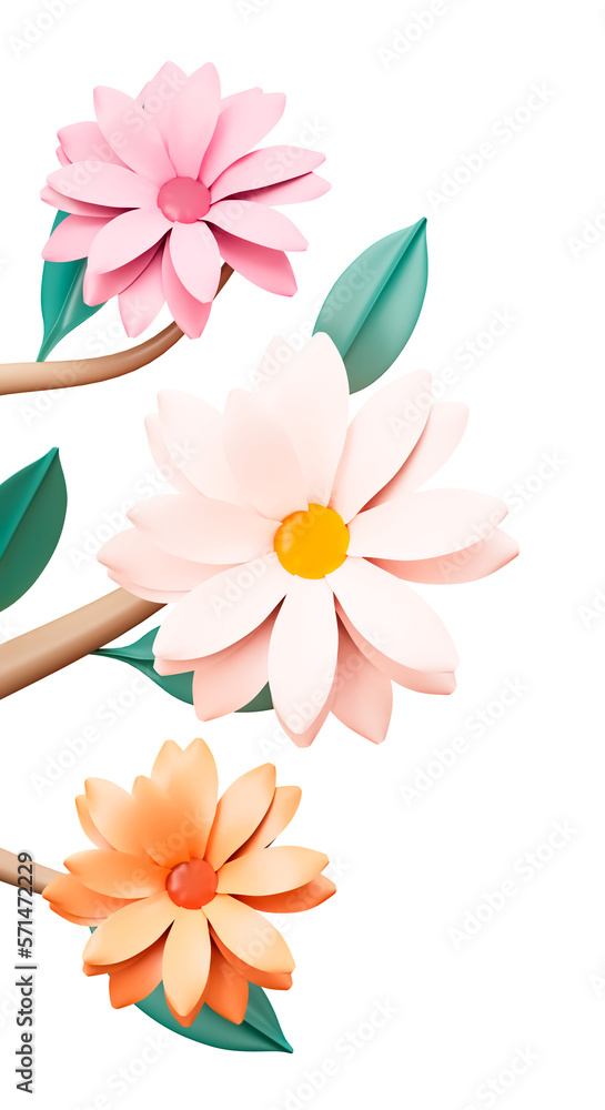 Spring concept Daisy flower cutout Spring concept Daisy flower cutout