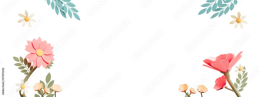 Spring floral banner cutout Spring floral banner cutout