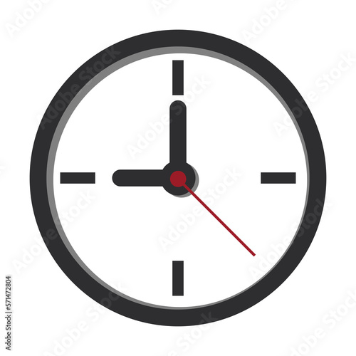 clock icon illustration on transparent background, flat design