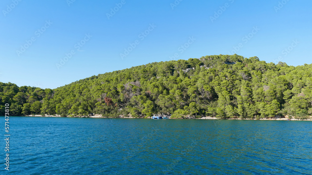 View of the beautiful forested Island of Mljet, Croatia
