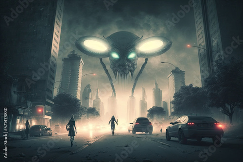 aliens invade earth, generative AI.