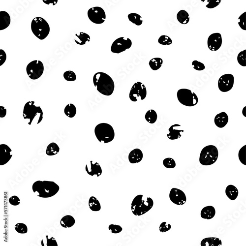Polka dot seamless pattern, Vector hand drawn doodle texture.