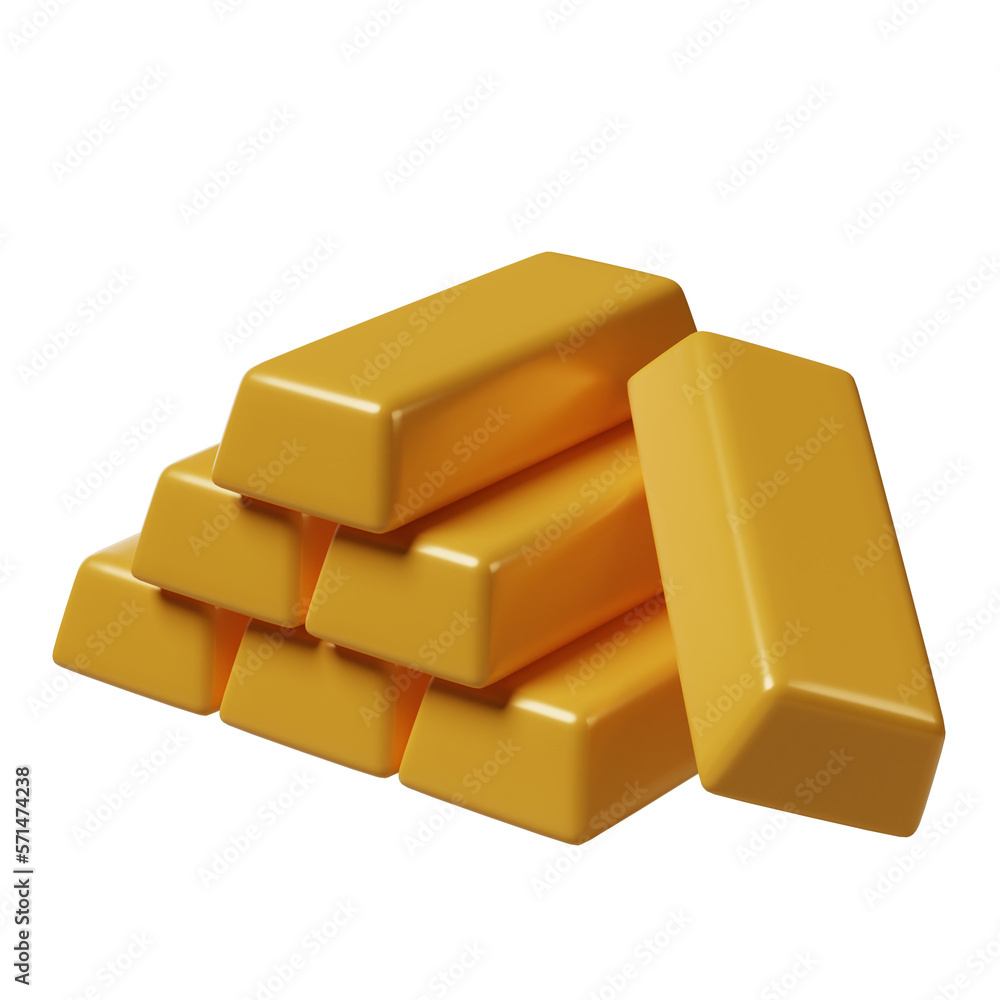 Gold stack 3d illustration