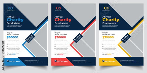 Charity and Sponsor Flyer Template Design for Food Donation