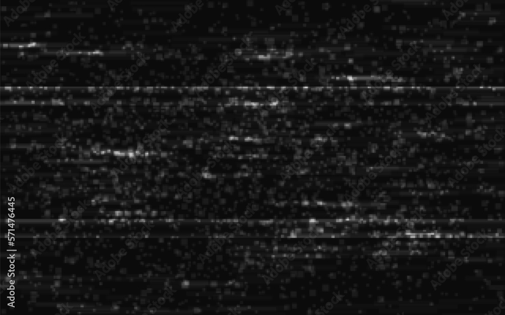 Glitch VHS video. Black and white retro distortion. Old playback error