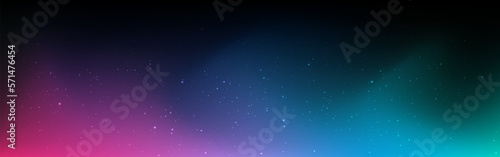 Polar lights. Starry milky way. Wide cosmos background. Beautiful Northern lights. Romantic colorful sky. Blurred cosmos with shining stars. Vector illustration