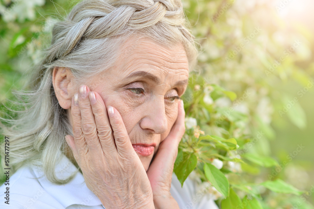 sad old nice beautiful woman in park sad old nice beautiful woman in park