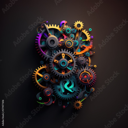 Wallpaper Mural Colorful machine mechanism. Generative AI. Torontodigital.ca