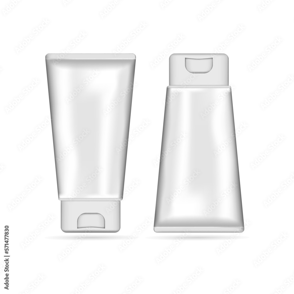 Blank plain white cream tube vector illustration - mockup for cosmetic can be use for your product advertising. EPS10 Blank plain white cream tube vector illustration - mockup for cosmetic can be use for your product advertising. EPS10