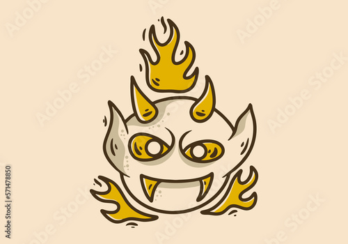 Illustration character design of devil head