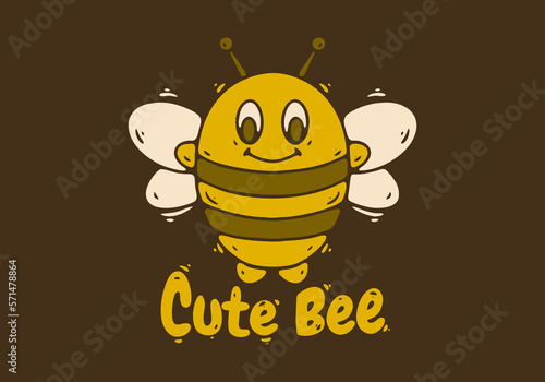 Illustration character design of a cute bee