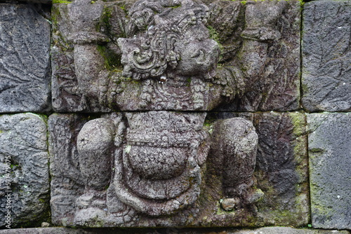 Carved stone of penataran temple (panataran temple), Blitar, East Java Indonesia